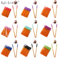 50pcspack disposable eyelash brushes mascara wands applicator silicone eyelash brushes comb spoolers cosmetic makeup tools