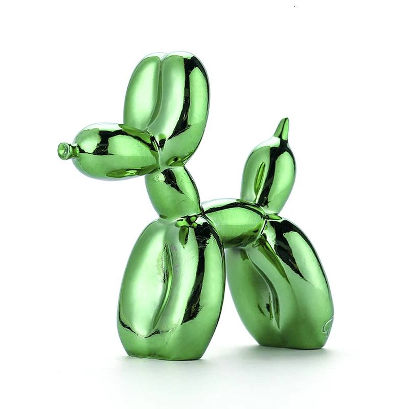 Green Jeff Koons блестящие воздушные шары статуя собаки моделирование собаки Животное Искусство Скульптура Смолы ремесленника украшения дома аксессуары - Цвет: Green