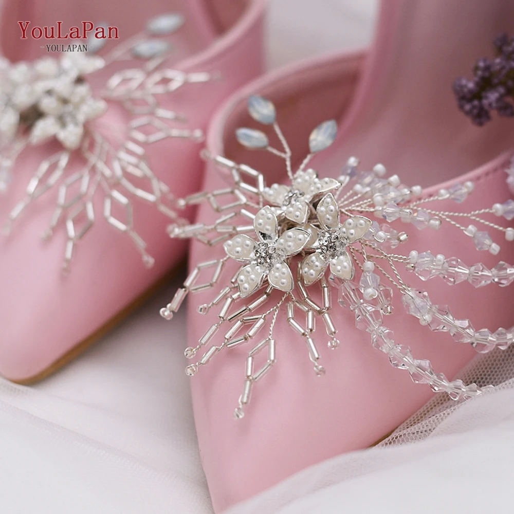 YouLaPan 2 шт. Женская декоративная пряжка украшенная бисером аксессуары для обуви 2021