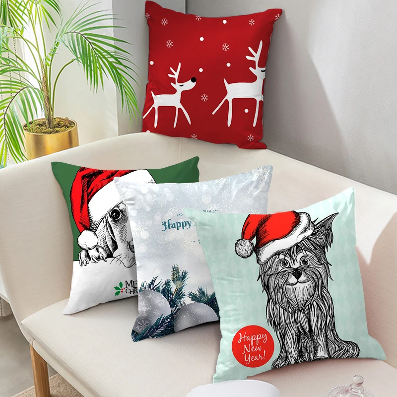 

Christmas Cushion Cover Merry Christmas Decorations For Home 2021 Christmas Ornament Navidad Noel Xmas Gifts Happy New Year 2022