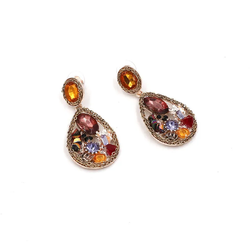 Европейские преувеличенные серьги в форме капли воды патина металлические