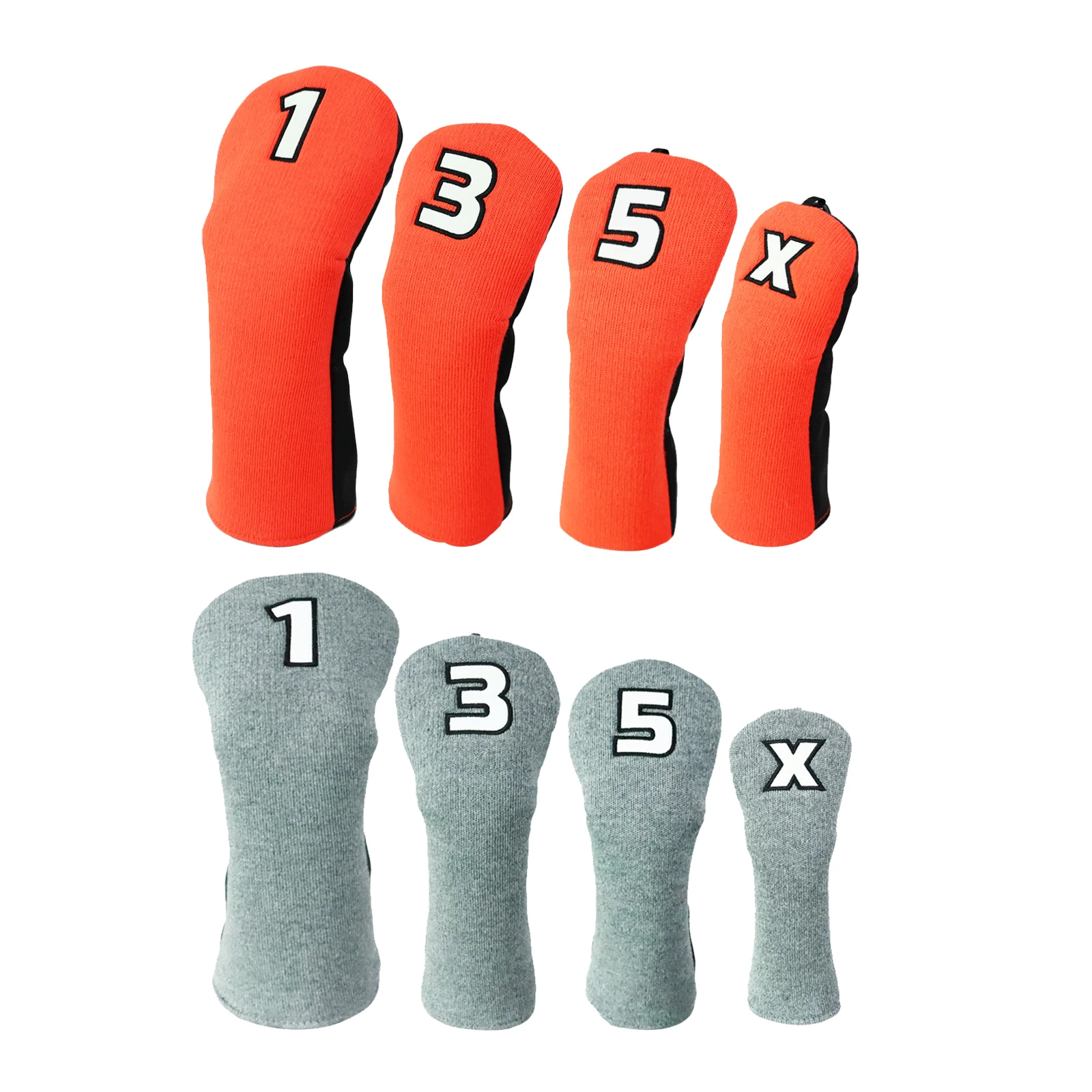 

4pcs Golf Wood Headcover PU No.1/3/5 UT Drivers Clubs Head Covers Protect