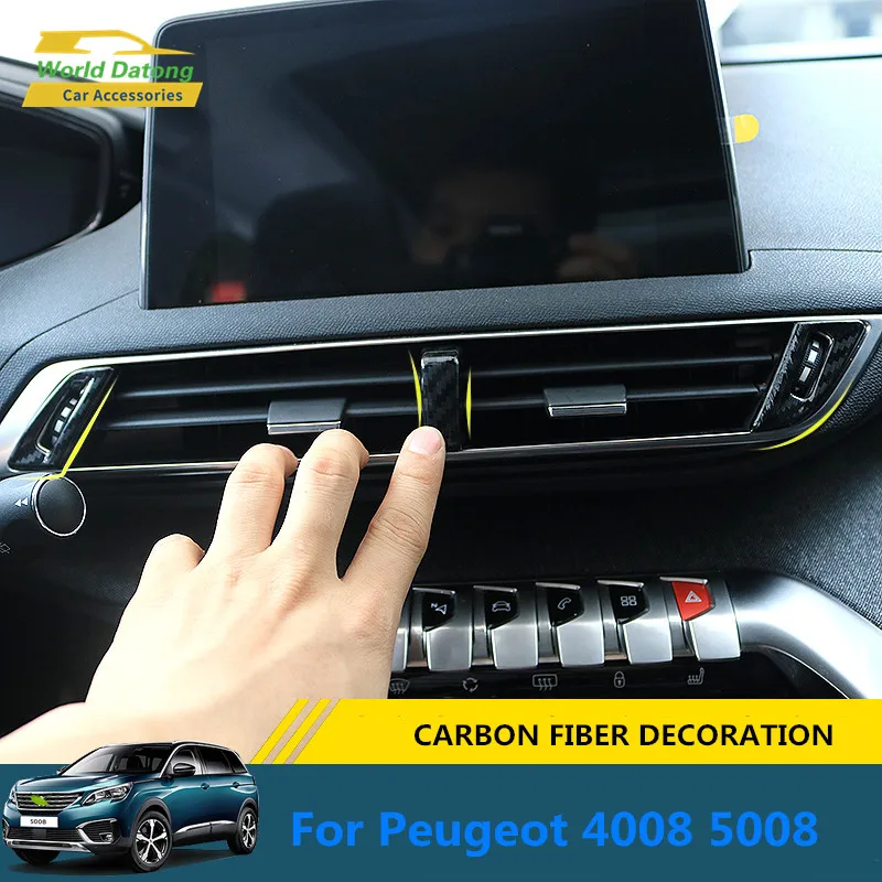 Для Peugeot 4008 5008 2017 с деревянным узором средняя консоль кондиционера декоративная