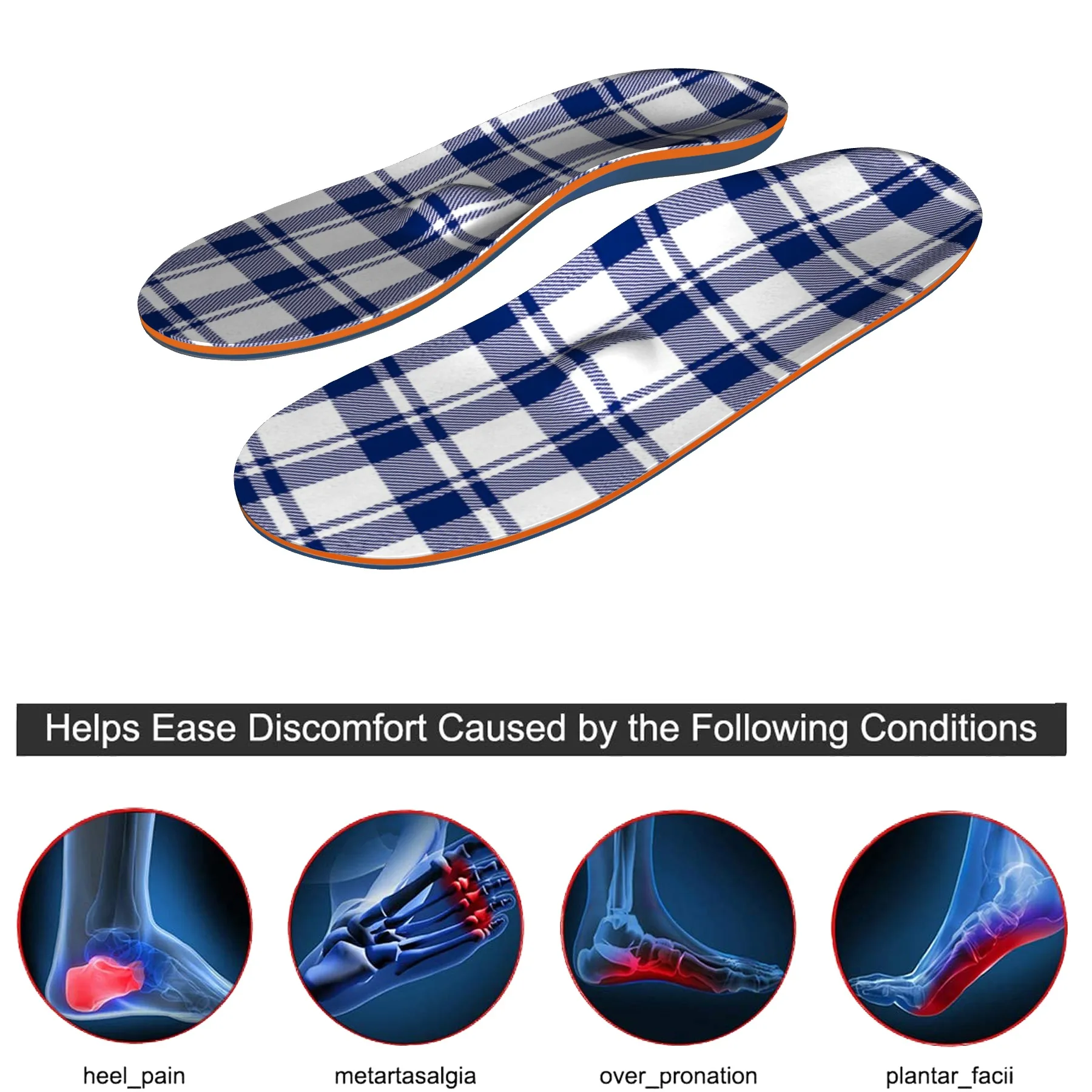 Стельки с поддержкой свода стопы в синюю полоску стельки для обуви из пены