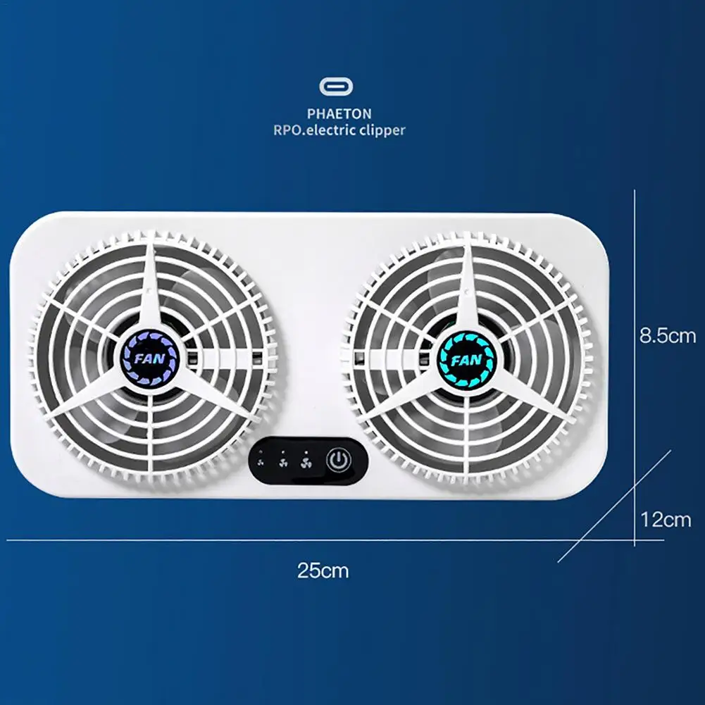 

USB Charging Vehicle Cooling Tool Car Exhaust Fan Vehicle Air Circulation Smoke Exhaust Fan Car Ventilation Fan Radiator