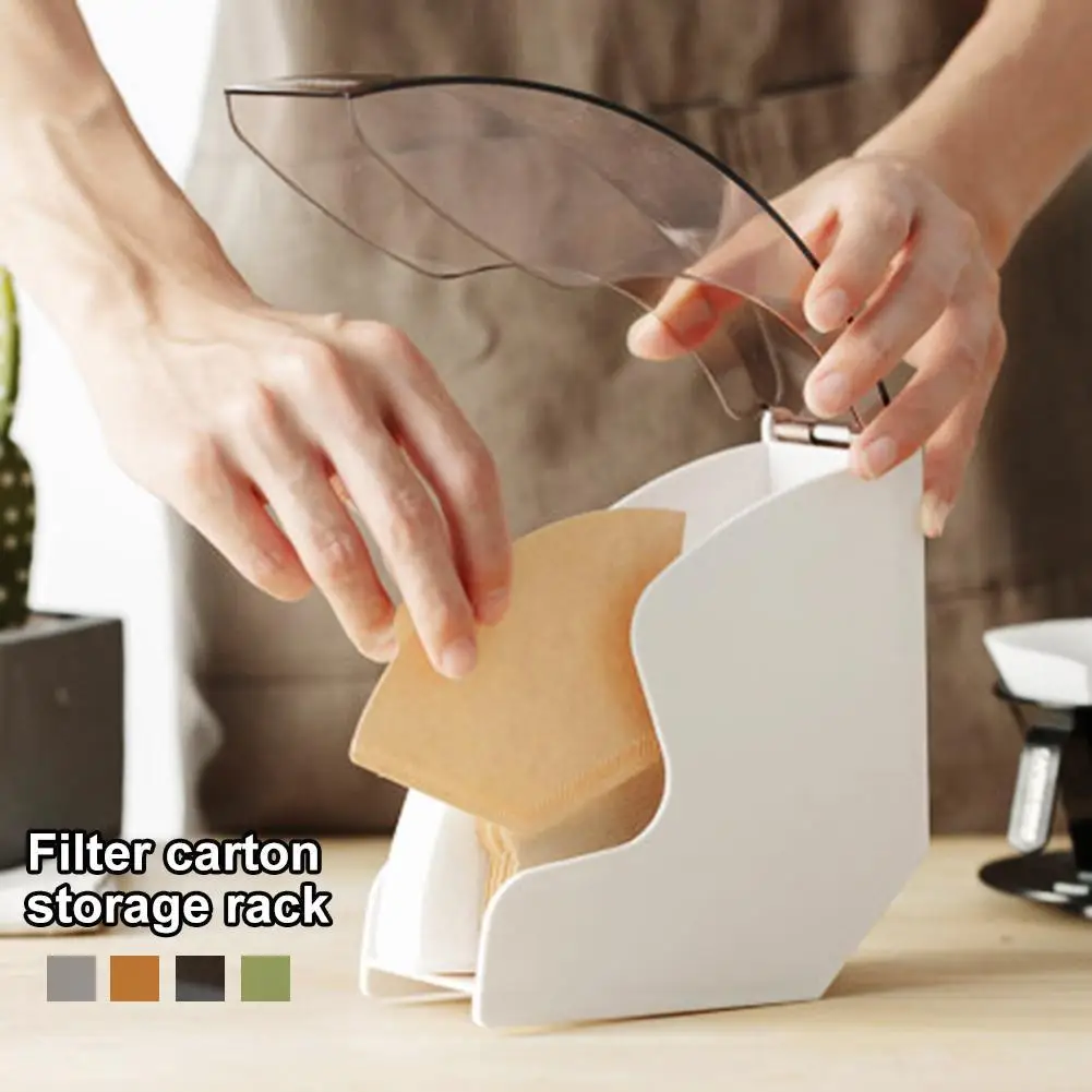 

Acrylic Hand Drip Coffee Filter Dust-proof Cone Filter Paper Box Storage Rack V Shape Hand-drip Dispenser Stand Coffee Tools
