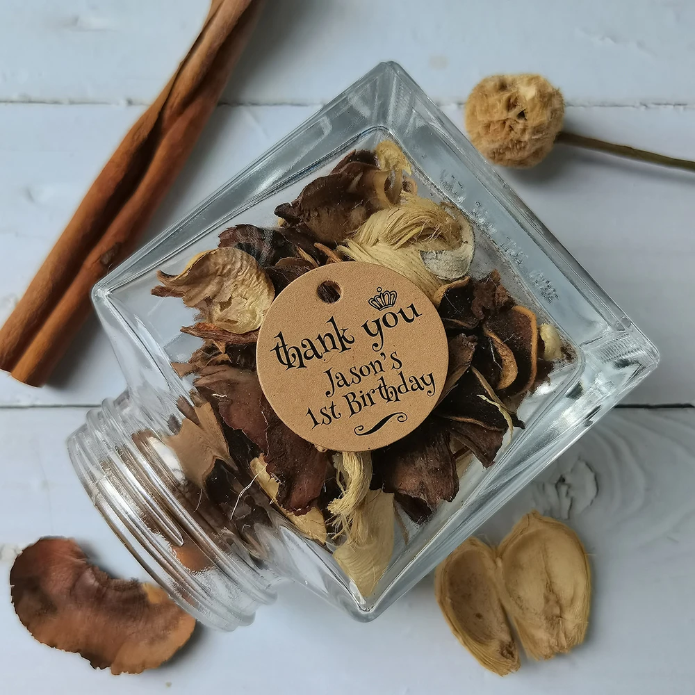 

Y49-100 Pcs 35mm Diameter Thick Paper Label Thank You For Coming To My Party Customize Your Name And Date Birthday Party