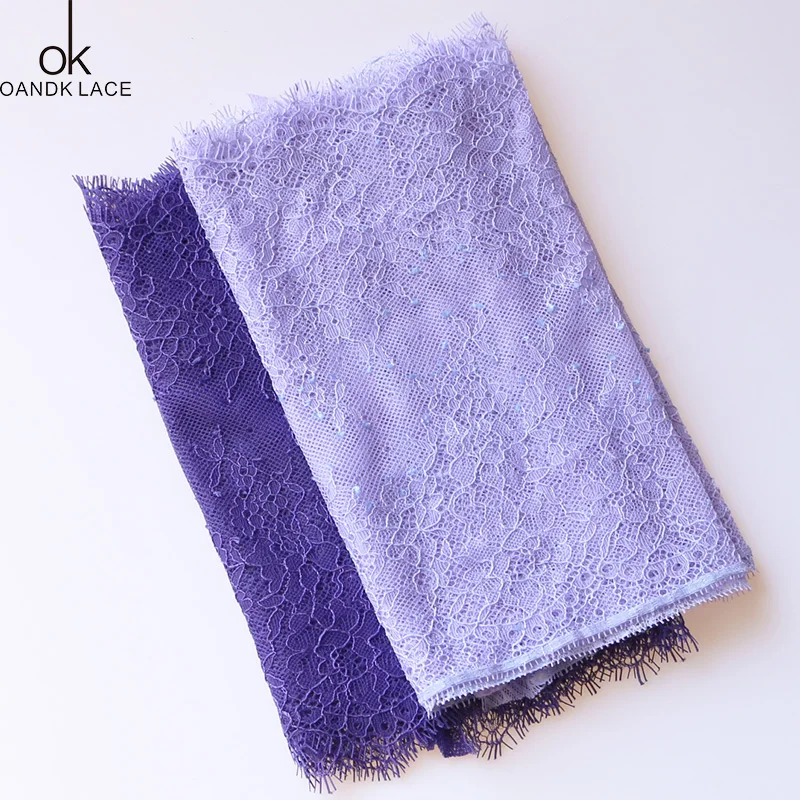 

1.5 meter/ lot Eyelash Lace Fabric DIY Decorative High Quality Soft Off Nylon Eyelash Lace Trim Wedding Dress Fabric