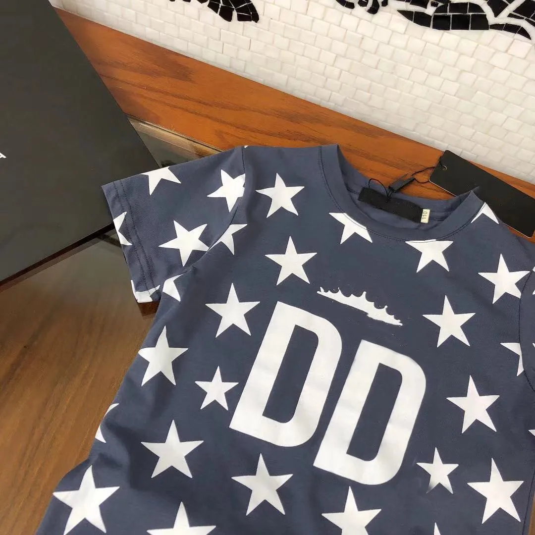 

High-end Brand Clothing 2021Summer Casual Outfit Boys Cotton Short Sleeve Older Children T-shirt Thorts Suit trend 2-Piece Set