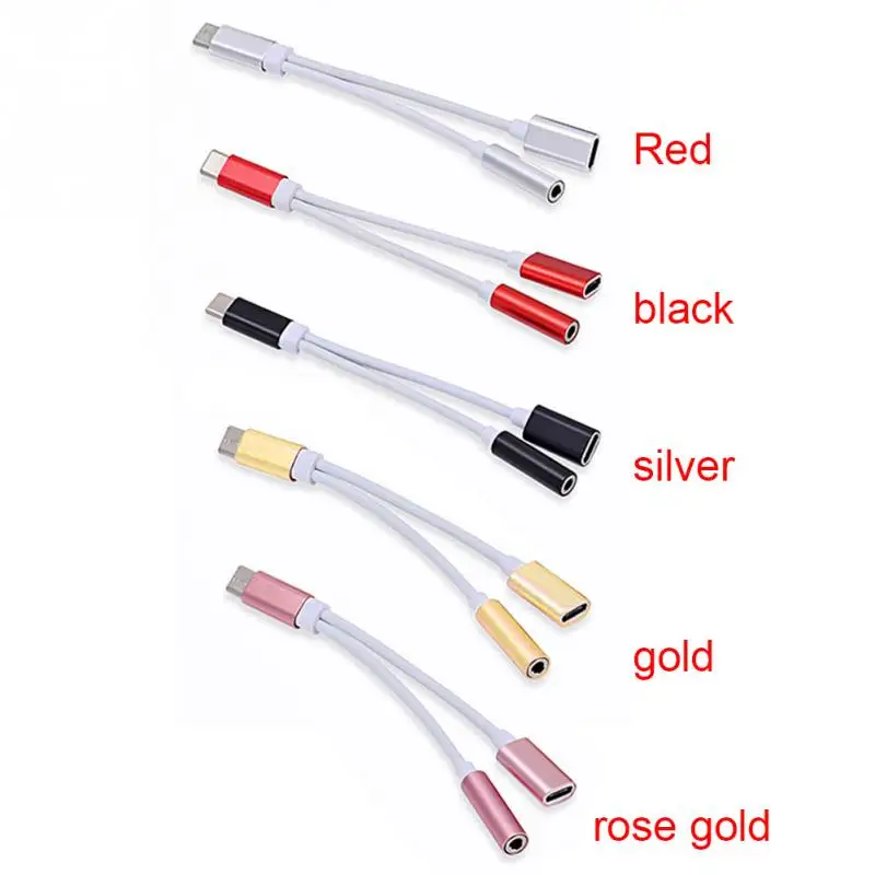 2 in1 Тип C до 3 5 мм Зарядное устройство Разъем для наушников USB Type кабель