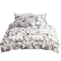 bed linings marble pattern bedding sets 3 pcs pure plain printing duvet cover pillowcases queen size single double super king