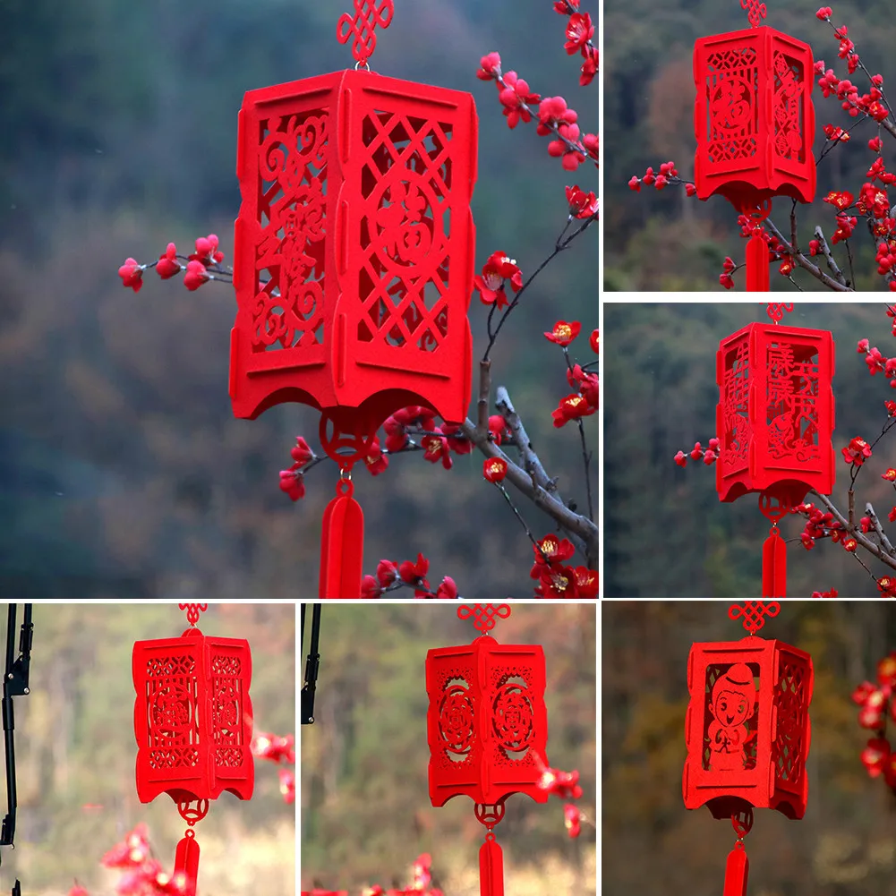 

8 Style Fortune Red Paper Lanterns Red Paper Lanterns For Chinese New Year Spring Festival Party Home Beautiful Decor
