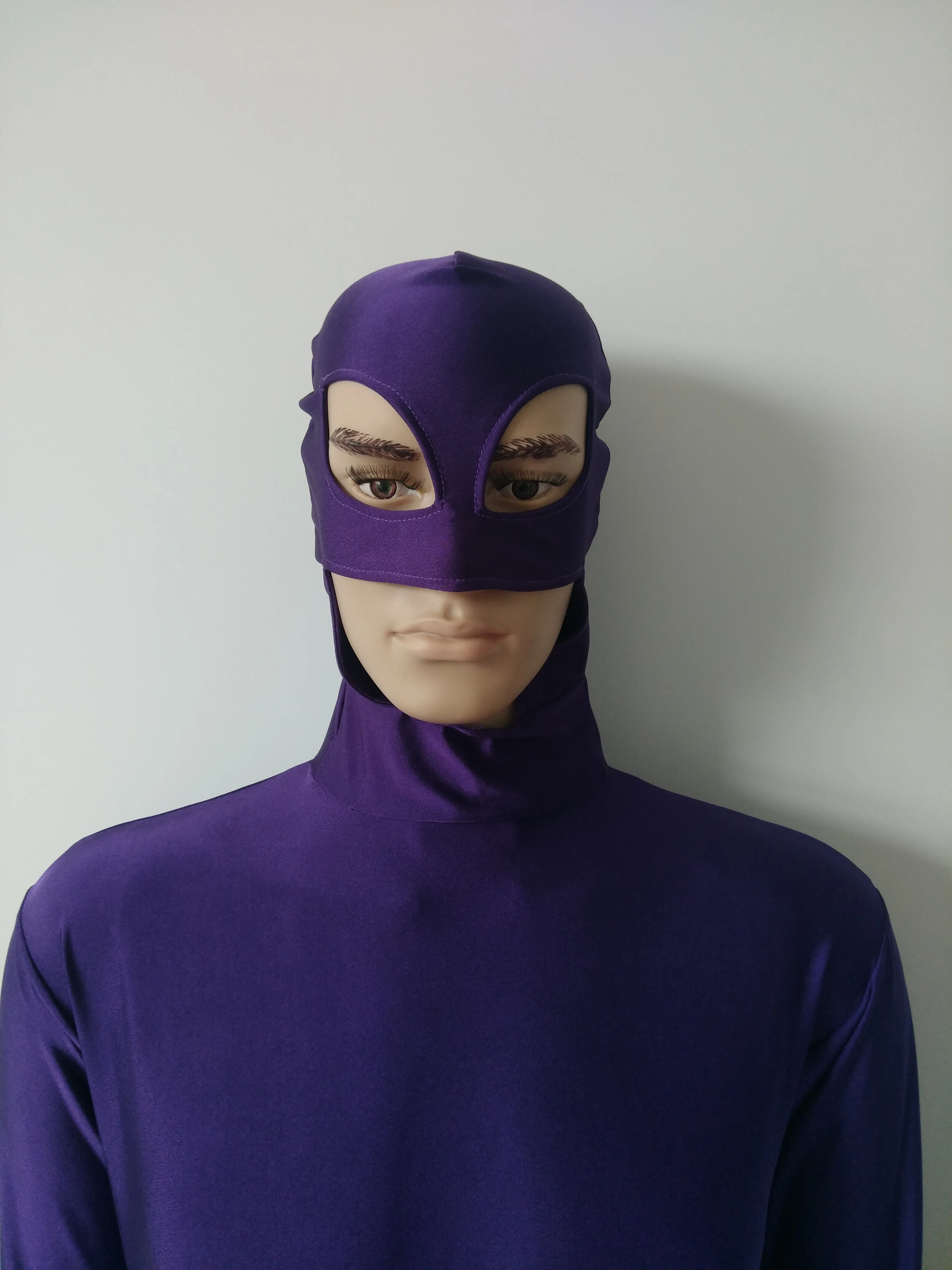 Мужской полный костюм из спандекса фиолетового цвета гимнастический унитард