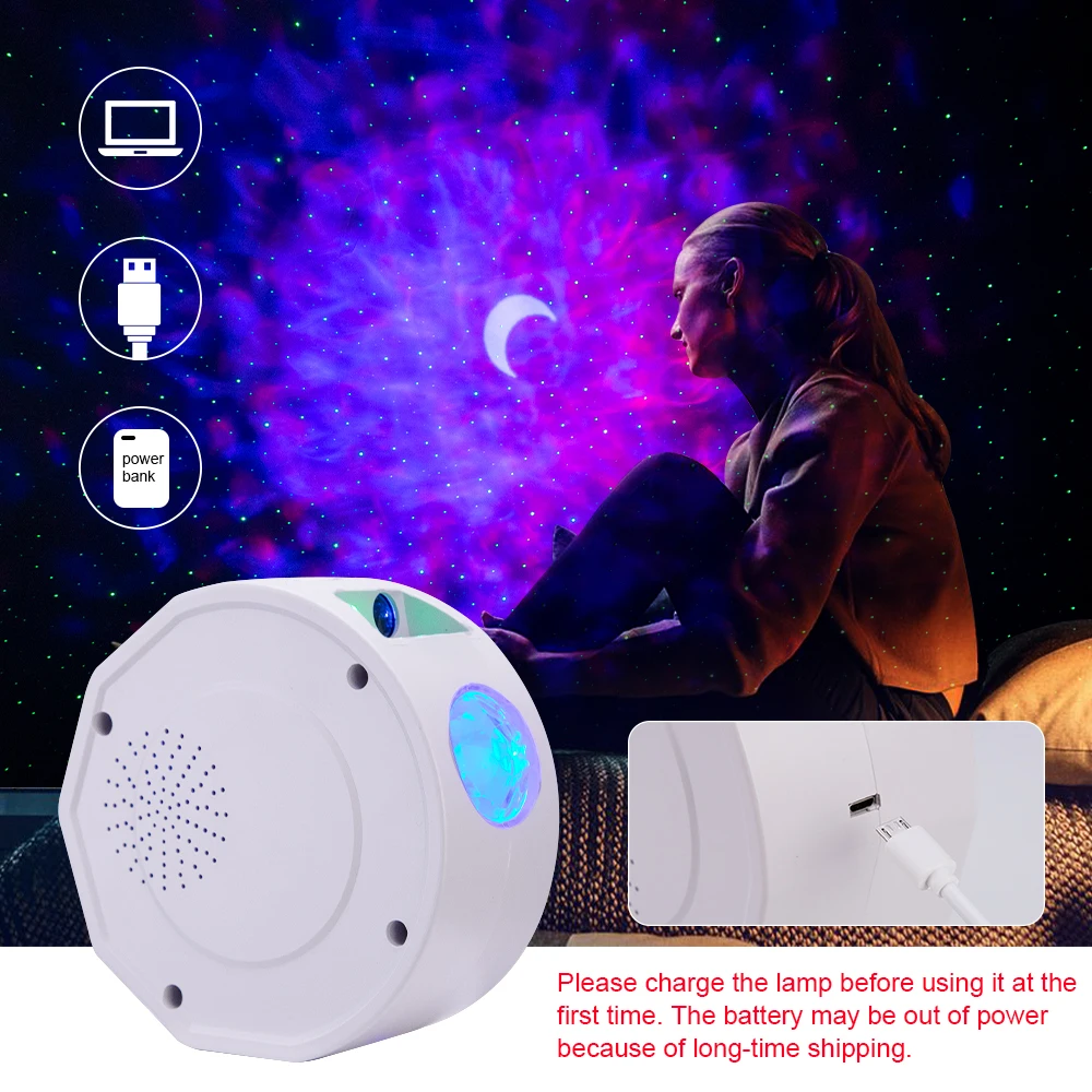 Луна Звезда проектор светодиодный ночник волны океана музыкальный плеер