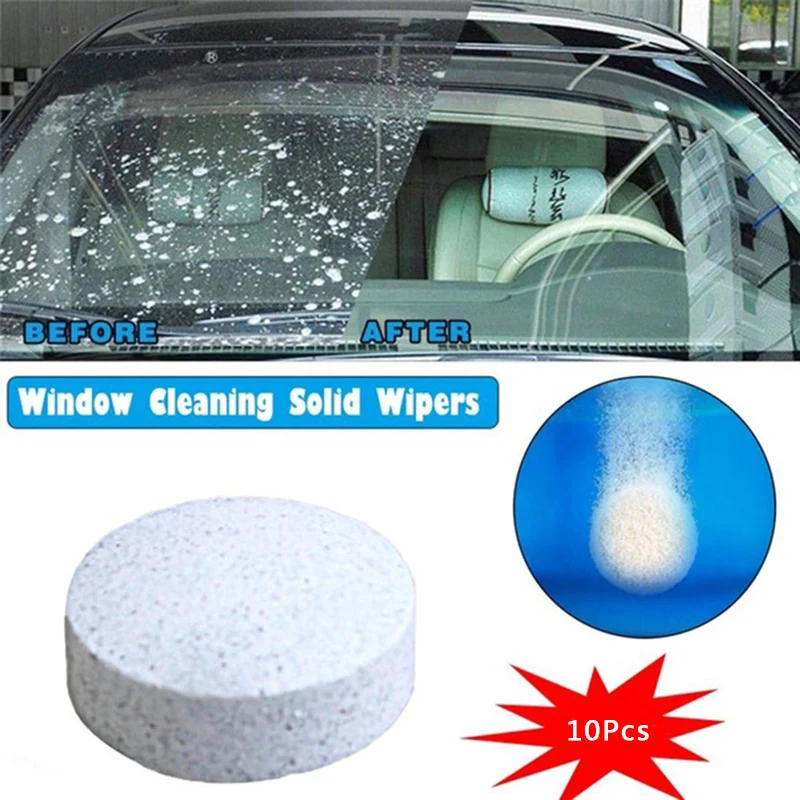 

10Pcs/Bag Car Solid Windshield Glass Cleaner Effervescent Tablets Auto Glass Windscreen Cleaning Tablet Car Care Maintenance