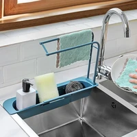 kitchen sink strainer sponge soap holder telescopic dish drainer towel storage shelf adjustable kitchen drain filter organizer
