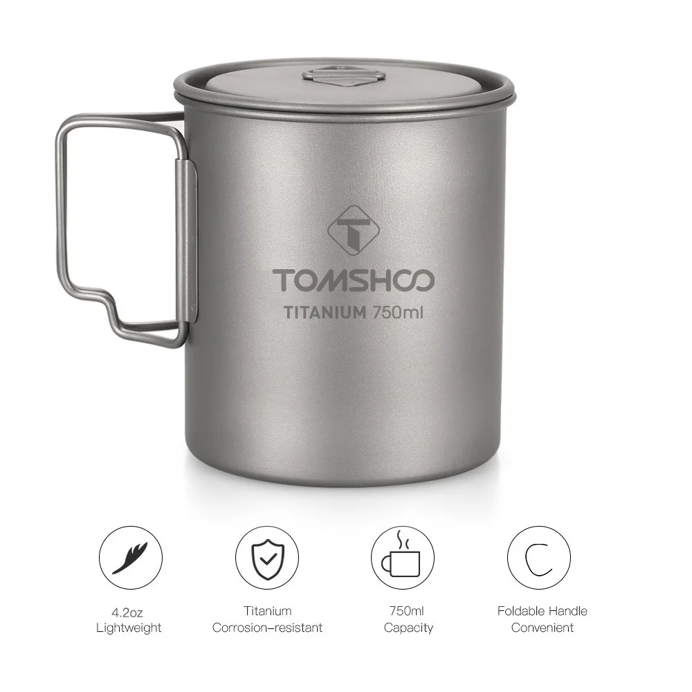 Hot New Ultralight 750ml Titanium Mug Cup Coffee Tea Camping Pot Outdoor Tableware Picnic Water Equipment | Спорт и развлечения