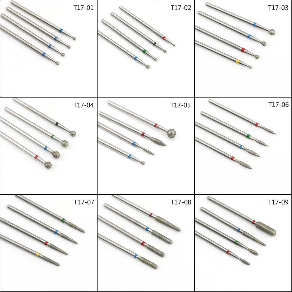Набор Алмазных фрез для маникюра комплект из 4 насадок фрезерного станка