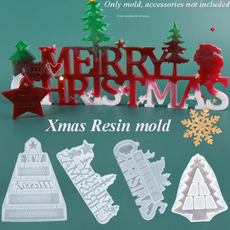 

Christmas Tree Resin Mold DIY Crafts Casting Crystal Epoxy Silicone Mould Xmas DIY Ornament Home Decoration