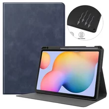 Business Leather Case for Samsung Galaxy Tab S6 Lite Cover with Pencil Slot for S6lite 10.4 inch SM-P610 SM-P615 SM-P617 Holder