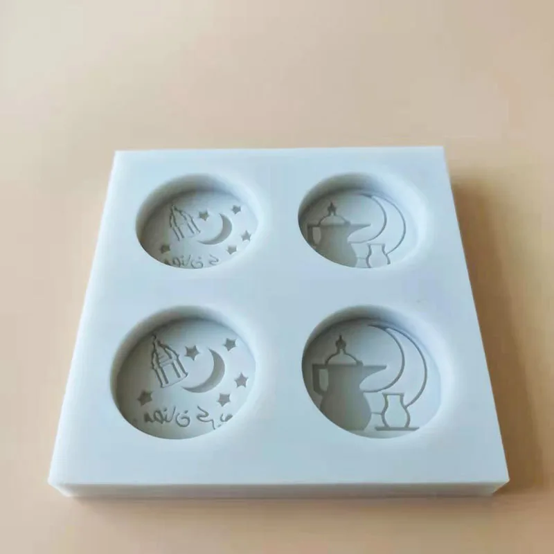 

New Arabic four-hole silicone mold Chocolate fondant tools DIY cake decoration