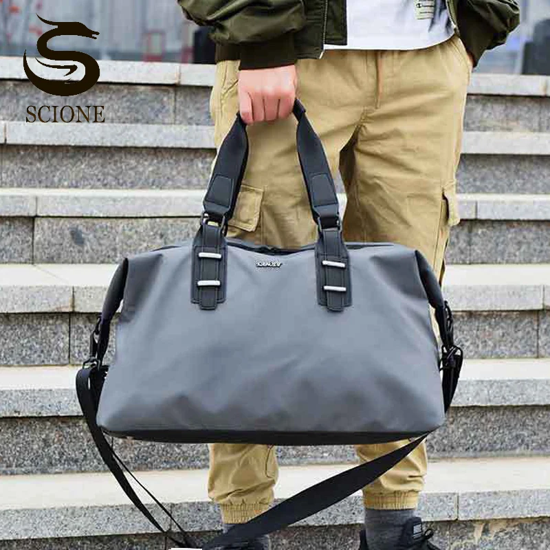 Men Travel Bags Male Waterproof Oxford Handbags Casual Shoulder Bag Large Capacity Luggage Bags Black Gray Hand Bag XA235M