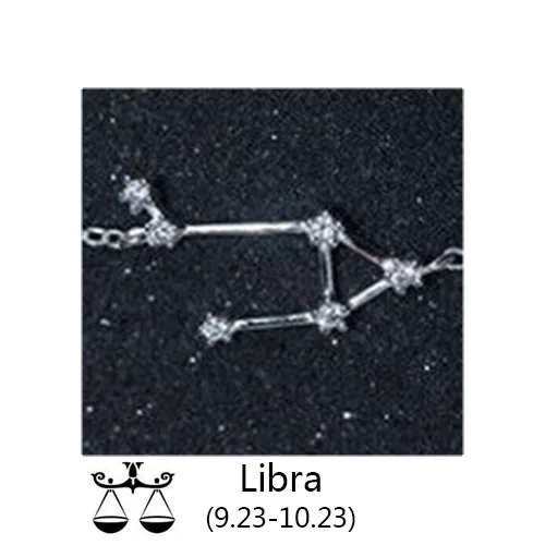 Libra Trustdavis Настоящее 925 пробы Серебряный Кристалл Телец Козерога Скорпион 12 Созвездие браслет для женщин Свадебные украшения - Окраска металла: Libra