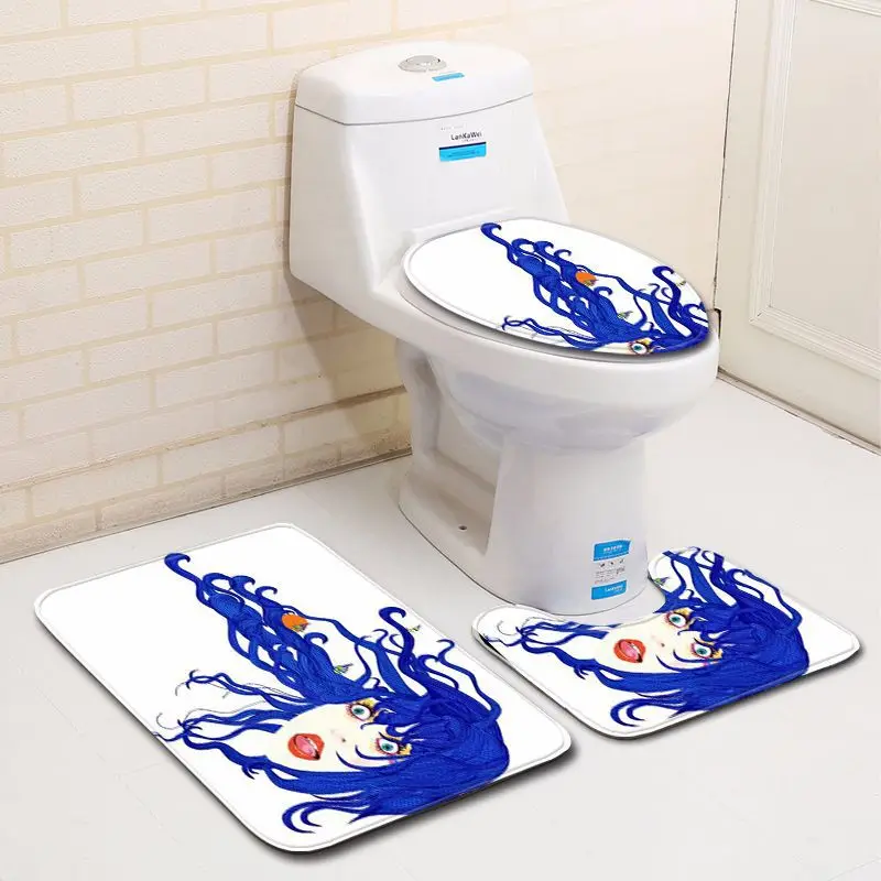 3 шт./компл. Противоскользящий коврик для ванной комнаты 3D окрашенный чехол