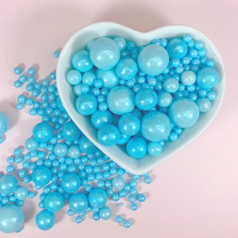 50 г съедобных синих бусин жемчуг сахарный шар помадка выпечка торта сделай сам