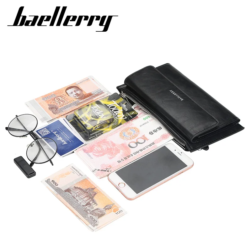 

Men's new Long Wallet fashion Korean version multi functional business solid color large capacity clutch bag hot sale in 2020