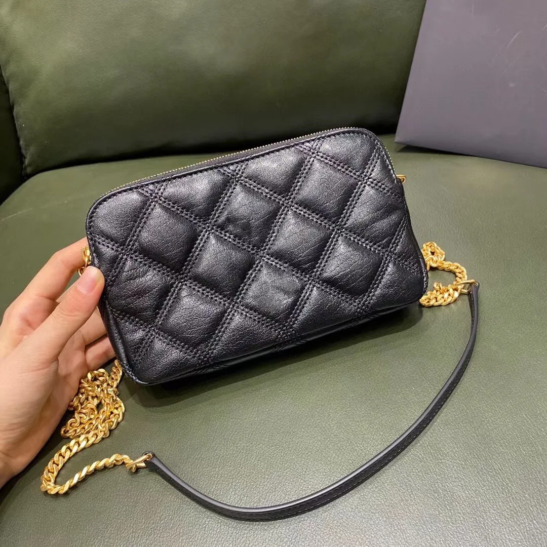 

Fashionable Metal Chain Cowhide Postman Shoulder Crossbbody Bags for Women