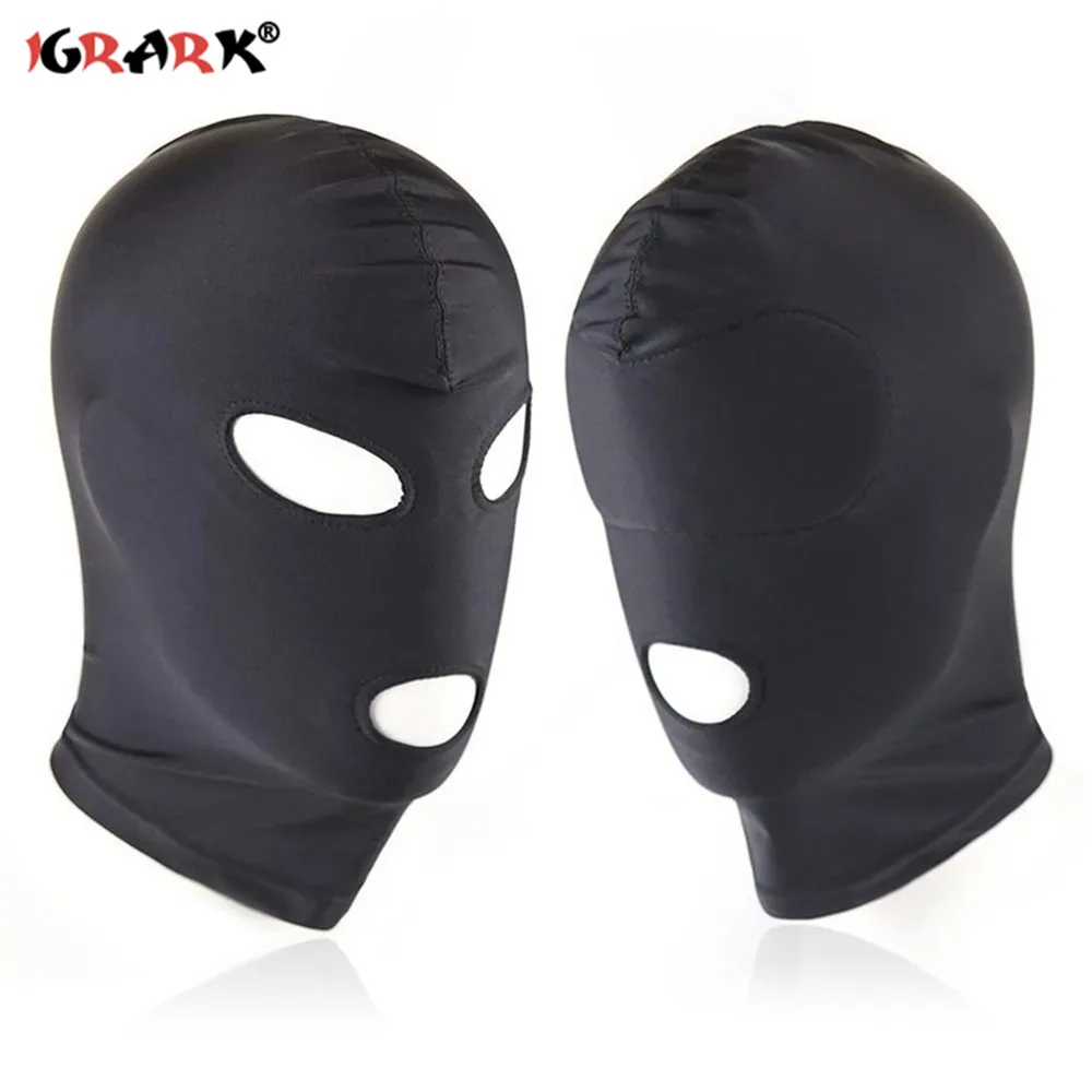 Sexy Eye Mask Fetish Open Mouth Hood Black Headgrar Adult Games Erotic Products BDSM Slave Bondage Sex Toys for Couples Women 18 | Красота и