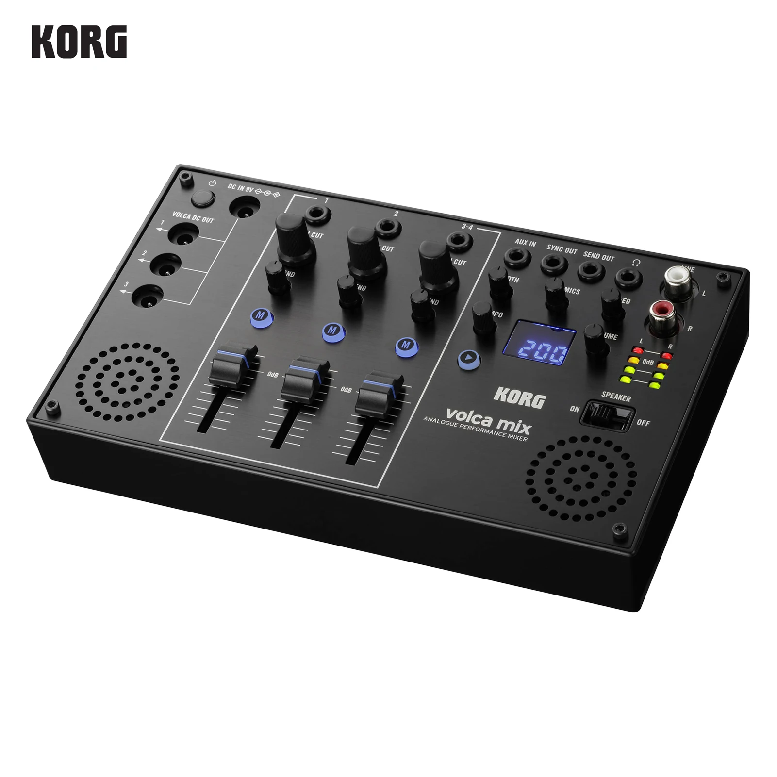 

KORG VOLCA MIX 4-channel Mini Analog Mixer Mixing Bus with Built-in Stereo Speakers Sync Out Volume Gain Control Mute AUX