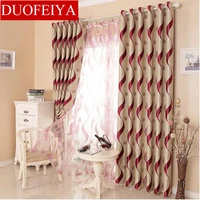 chinese classical s striped blackout curtains cotton polyester wine red bedroom study balcony french curtain drapes wp389c