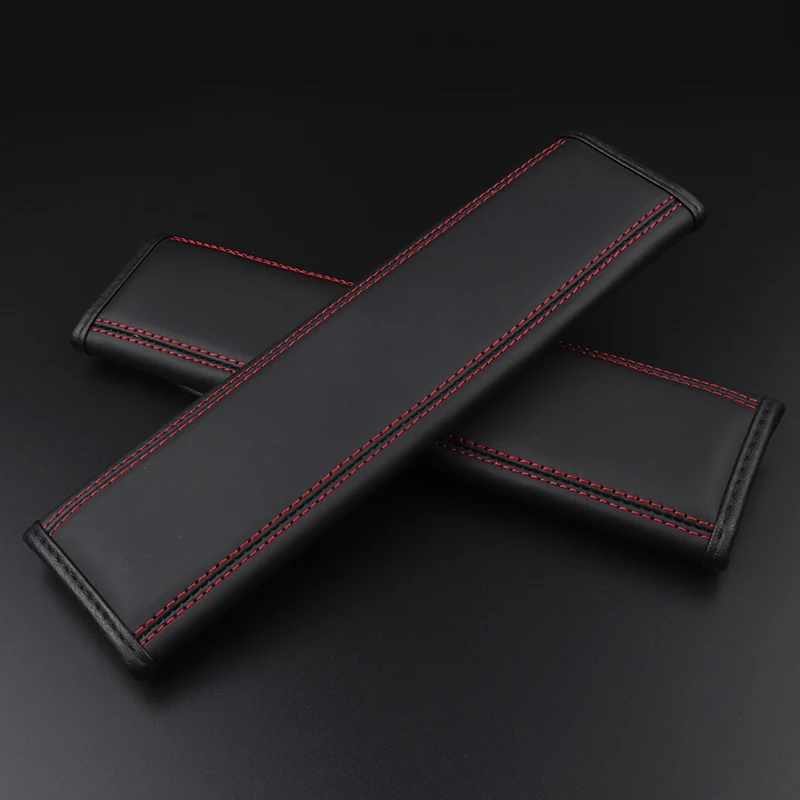 2 шт. автомобильный кожаный ремень безопасности Подушка для ремней Чехол ремня