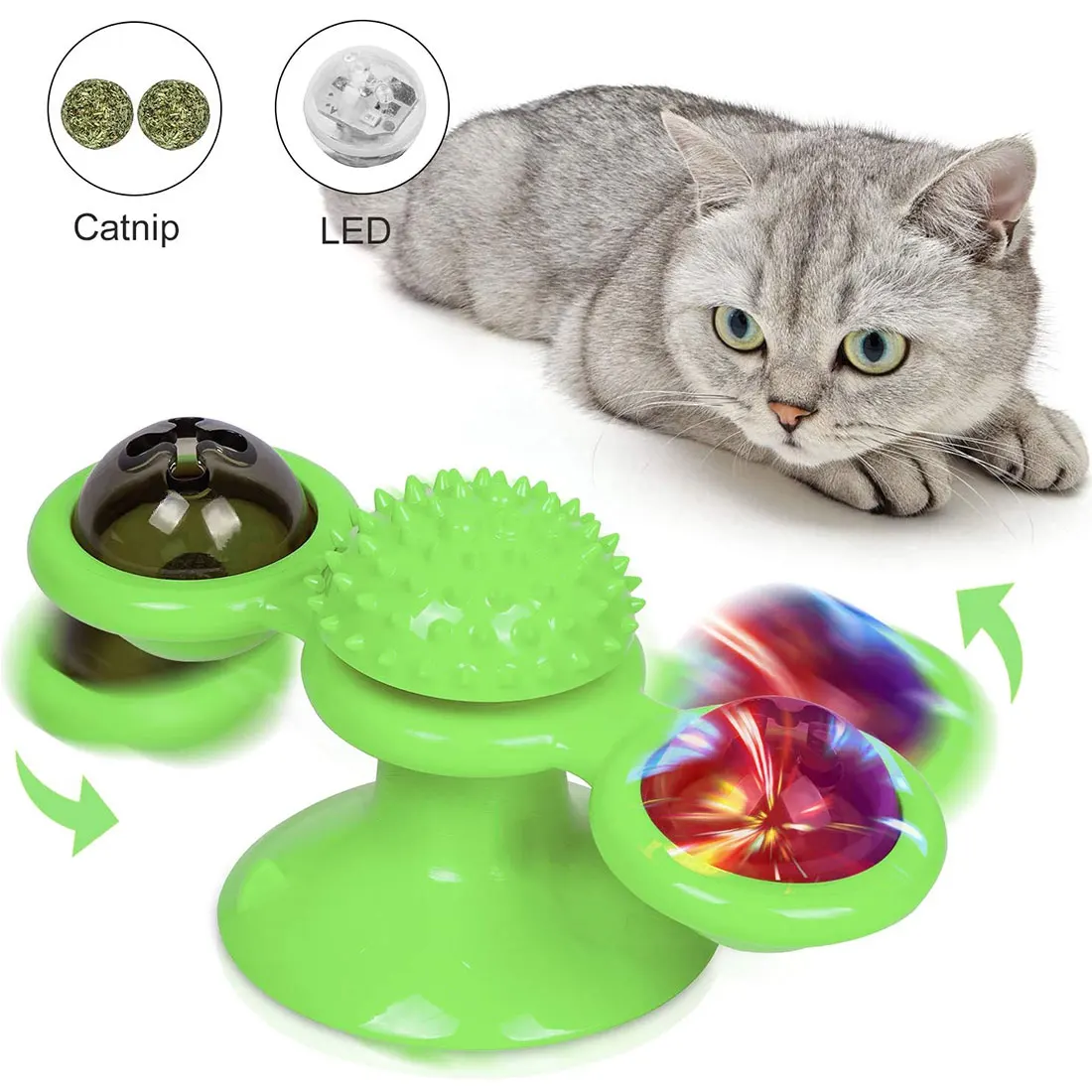 

Toys For Cats Puzzle Whirling Cat Play Game Toys with Catnip Cat Scratching Tickle Pet ball