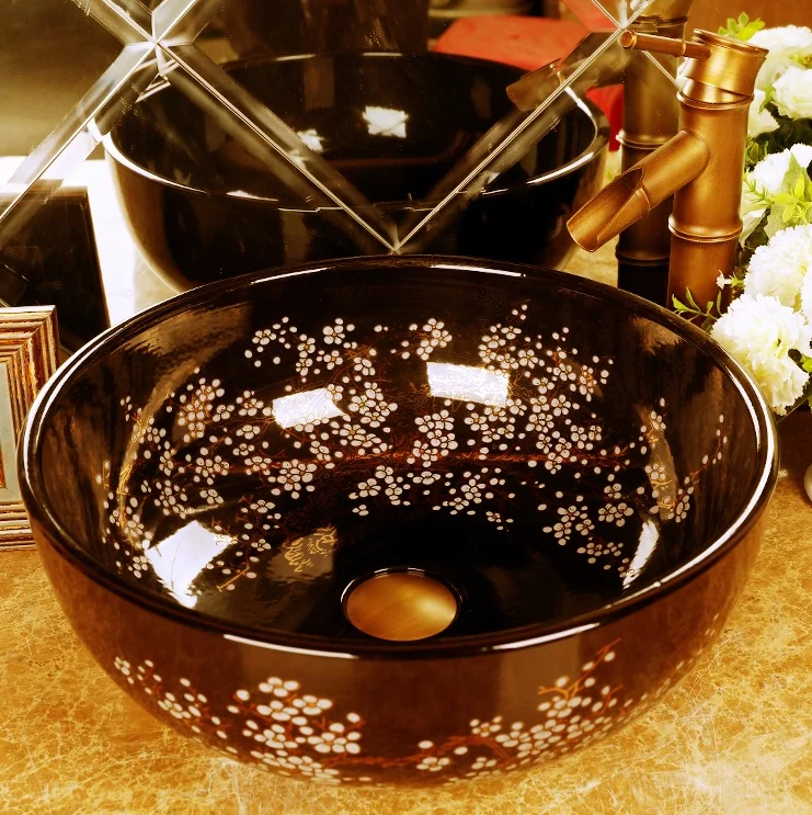 Столешница керамическая раковина для ванной комнаты китайская черного