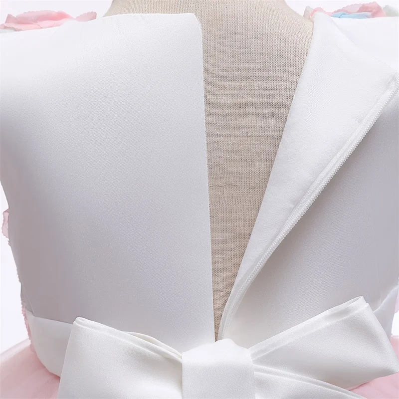 С цветочным рисунком для маленьких девочек платье крещения девочки принцессы 1st