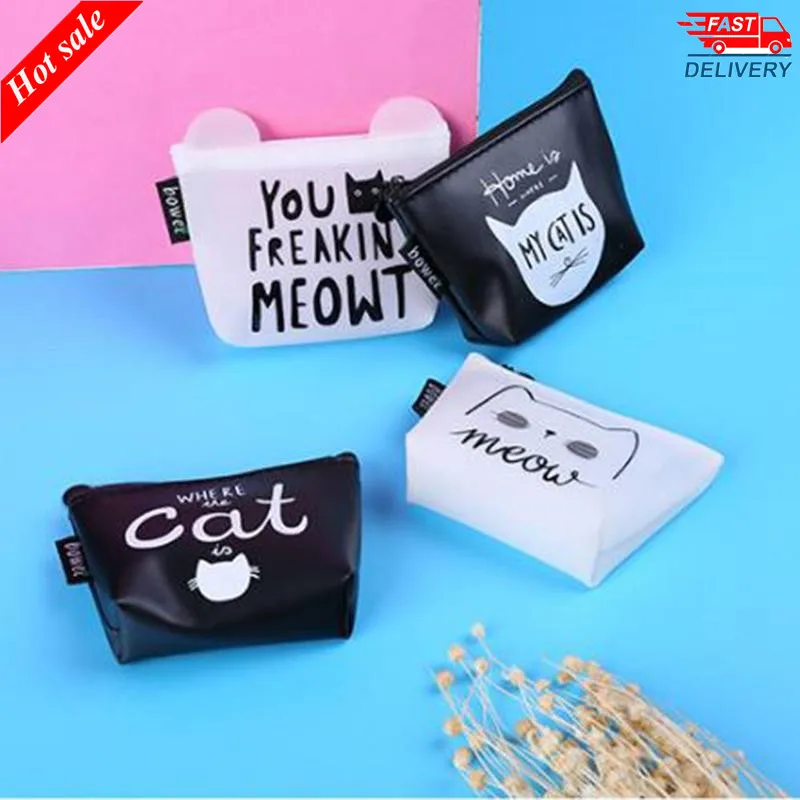 

Женский мини-кошелек для мелочи, маленький держатель из силикагеля с изображением животного, кошки для мелочи, маленькая сумочка на молнии ...