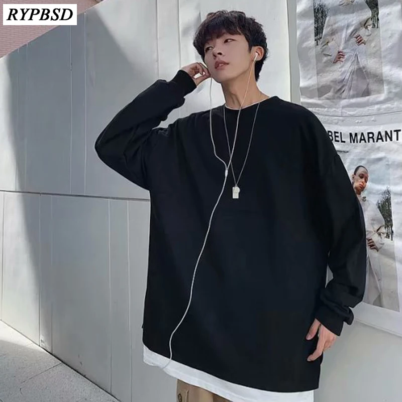 

Мужской свитшот в стиле Харадзюку, с круглым вырезом, свободный, большого размера, уличная одежда, 2020, с длинным рукавом, корейский стиль, Пов...