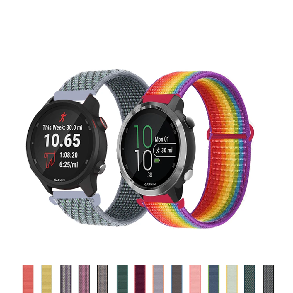 

Sport Nylon Loop Band Wrist for Garmin Forerunner 245 645 Strap for Vivoactive 3 Trainer Music Venu SQ Strap Loop 20mm 22mm