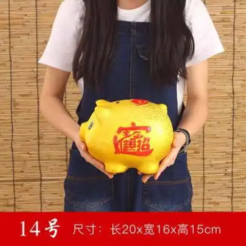 

Cartoon ceramic creative gold coin jar gift piggy bank children retro coin jar money saving home decoration gg50cq