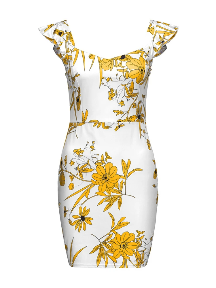 

Chic Flower Print Dresses Women Summer Sundress 2021 Trendy Sleeveless Mini Dress Sexy Backless Bodycon Casual Vestidos De Mujer