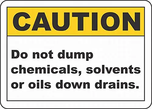 

Без химикатов вниз дренаж знак безопасности предупреПредупреждение флэш 8x12 Декор