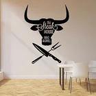 Наклейка на стену для барбекю, мяса, специального гриля, стейка, дом, говядина, еда, Виниловая наклейка на стену, украшение для дома, аксессуары для Resturant Modern C658