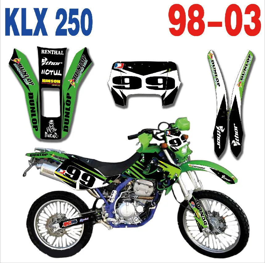 Команда Бесплатные Индивидуальные графика фоны наклейки Наборы для Kawasaki KLX250 KLX 250