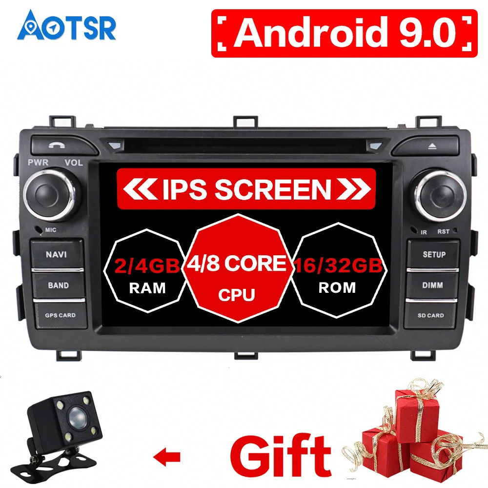 Android 9 0 автомобильный DVD плеер GPS Навигация стерео блок для Toyota Auris 2013 2014 2015 карта