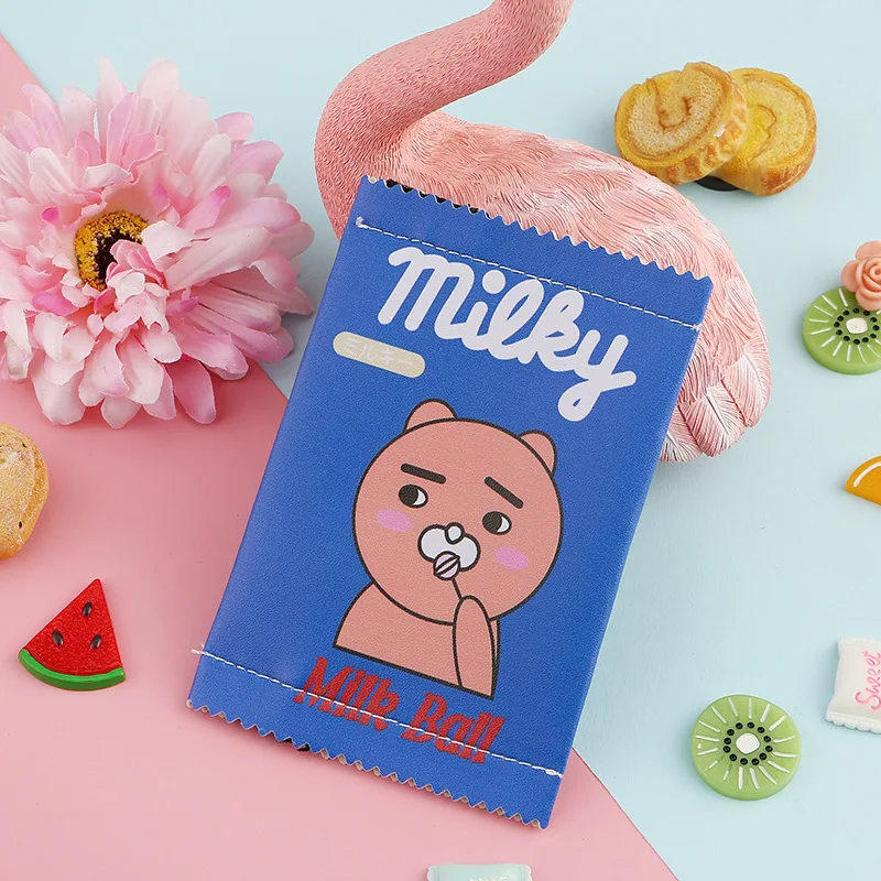 Creative PU Leather Square Cartoon Cookie Bear Coin Purse Korean Style Cute Cartoon Animal Prints Coin Bag Unisex Wallet&Holder