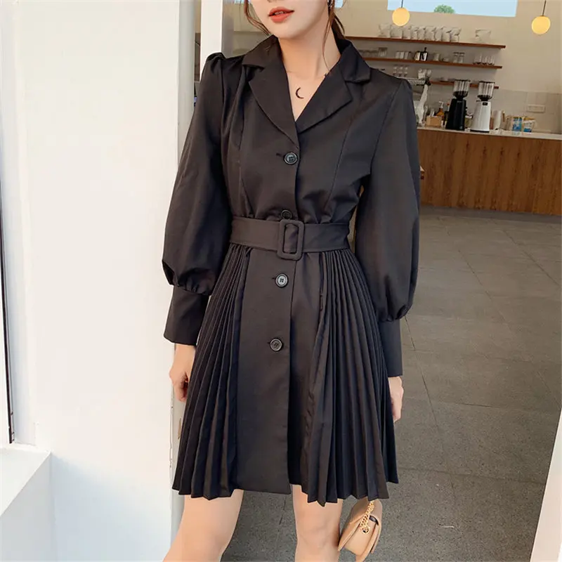 Новинка 2019 года! осеннее Плиссированное короткое шикарное однотонное женское