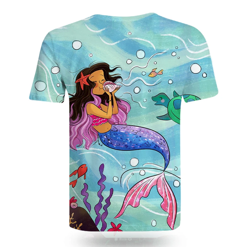 

Mermaid 2021 Fishing Style Casual Digital Fish 3D Print T-Shirt Men Women T-Shirt Summer Short Sleeve O-neck Tops&Tees s-6